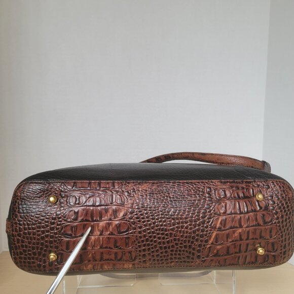 Brahmin Medium Arno Tuscan Black Brown Leather Shoulder Bag Tote - Picture 8 of 16